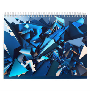 Blauwe abstractie kalender