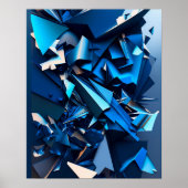 Blauwe abstractie poster (Voorkant)