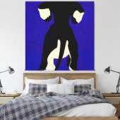 Blauwe achtergrond canvas afdruk (Insitu (Slaapkamer))