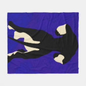 Blauwe achtergrond fleece deken (Voorkant (Horizontaal))