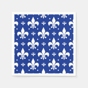 Blauwe achtergrond Fleur-de-lis Patroonontwerp Servet
