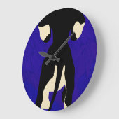 Blauwe achtergrond grote klok (Hoek)