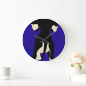 Blauwe achtergrond grote klok (Huis)