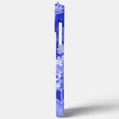 Blauwe achtergrond van bloemen en een vlinder Case-Mate iPhone case (Achterkant / Links)