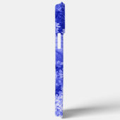 Blauwe achtergrond van bloemen en een vlinder Case-Mate iPhone case (Achterkant / Rechts)