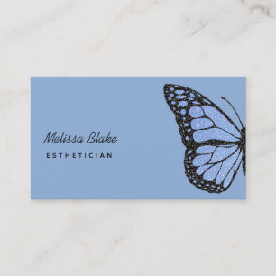 Blauwe achtergrond Vlinder logo Visitekaartje