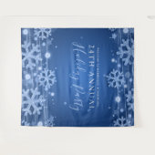 Blauwe Achtergrond Zakelijk Elegante Winter Glam Wandkleed (Voorkant (horizontaal))