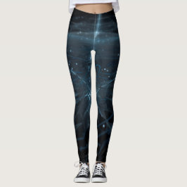 Blauwe achterste melkweg leggings
