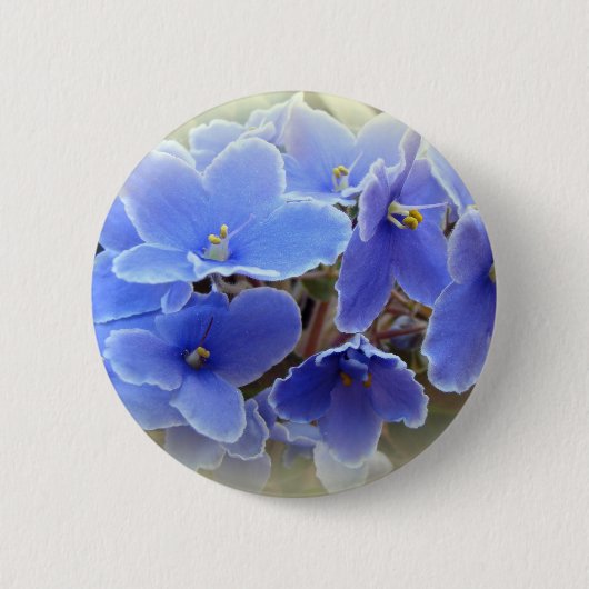 Blauwe Afrikaanse Violet Ronde Button 5,7 Cm (Voorkant)