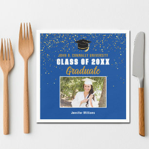 Blauwe Afstudeerfoto Klas van 2026 Afstudeerfeest Servet