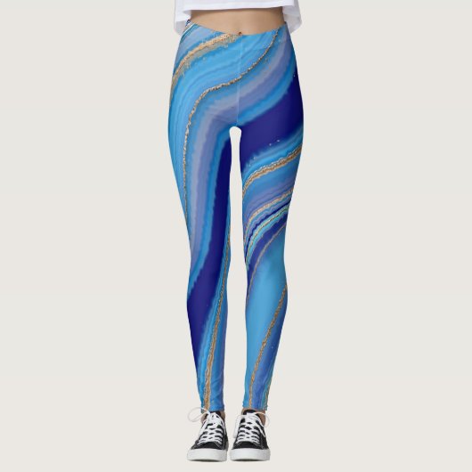 Blauwe Agaat Geïnspireerd Leggings (Voorkant)