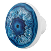 Blauwe Agate Geode Keramische Knop (Rechts)