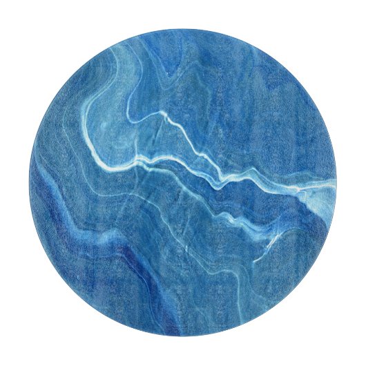 Blauwe Agate Marble Abstract Snijplank (Voorkant)