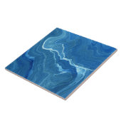 Blauwe Agate Marble Abstract Tegeltje (Zijkant)