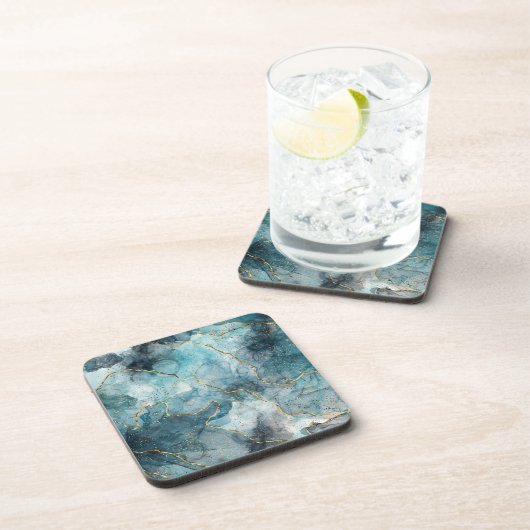 Blauwe alcoholinkt bier onderzetter (Rechterzijde)