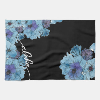 Blauwe Aloha Bloemenkleed Keukendoek Theedoek