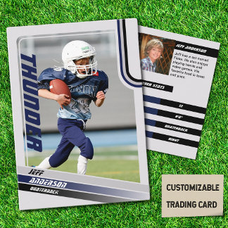 Blauwe American Football Ruilkaart Voor Kinderen Contactkaartje