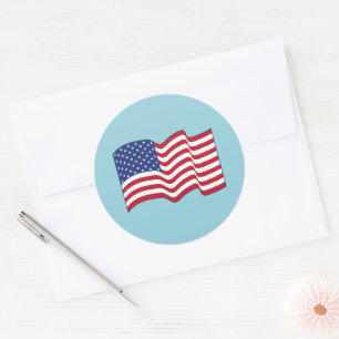 Blauwe Amerikaanse vlagstickers Ronde Sticker