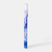 Blauwe Amethist Gouden Alcoholinkt  iPhone 16 Hoesje (Rechterkant)