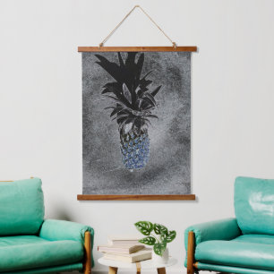 Blauwe ananas Asphalt Texture Industrial Hangend Wandkleed
