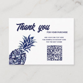 Blauwe ananas Dank u Visitekaartje