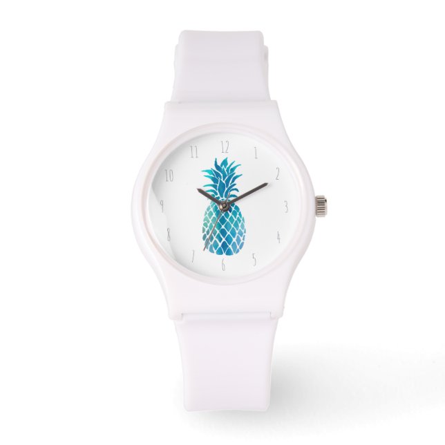 blauwe ananas horloge (Voorkant)