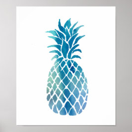 blauwe ananas poster