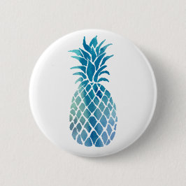blauwe ananas ronde button 5,7 cm