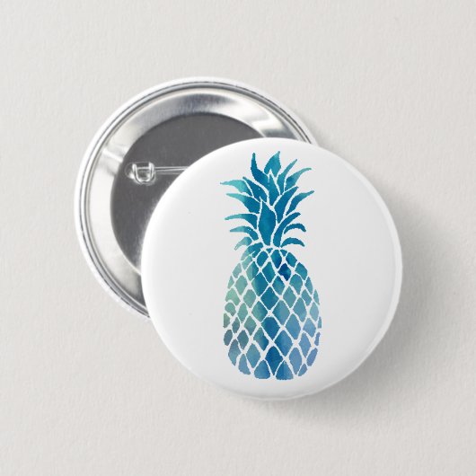 blauwe ananas ronde button 5,7 cm (Voorkant /achterkant)