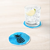 Blauwe Ananas Ronde Kartonnen Onderzetter (Insitu)