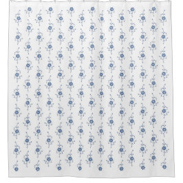 Blauwe anemonbloemen en peulen douchegordijn