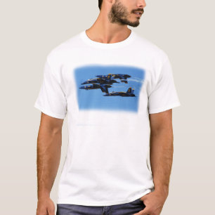 Blauwe Angels: Welke kant op met T-shirt