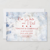 Blauwe Anjer Bloemen 4 juli bruiloft Save The Date (Voorkant)