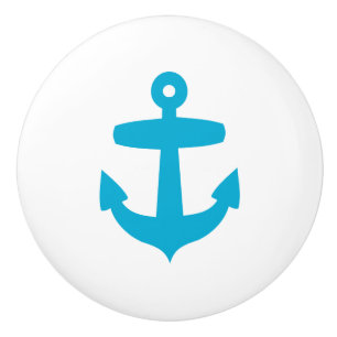 Blauwe Anker - zeewater, zeewater, zeebodem Keramische Knop