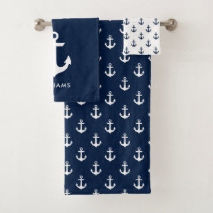 Blauwe ankers Nautisch Bad Handdoek