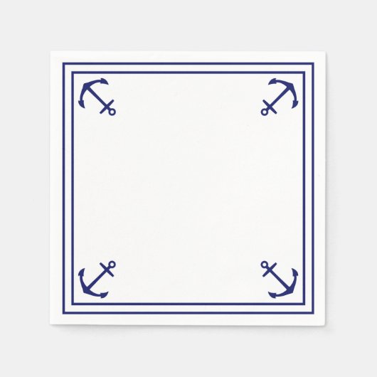 Blauwe ankers op wit servet (Voorkant)