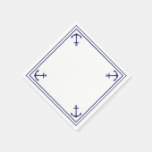 Blauwe ankers op wit servet (Hoek)