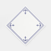 Blauwe ankers op wit servet (Hoek)