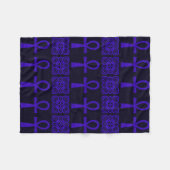 Blauwe Ankh Fleece Deken (Voorkant (Horizontaal))