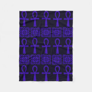 Blauwe Ankh Fleece Deken