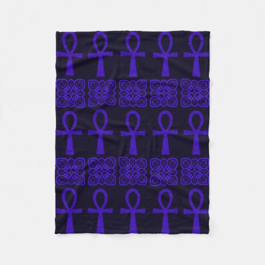 Blauwe Ankh Fleece Deken (Voorkant)