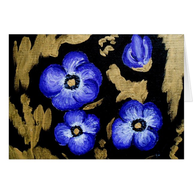 Blauwe annemonen - abstracte kunst (Voorkant Horizontaal)