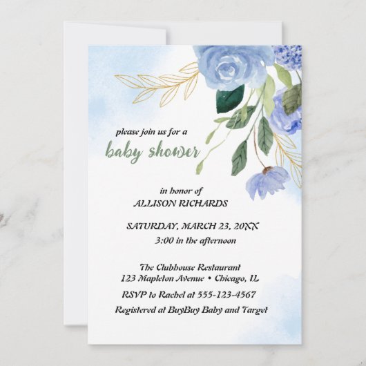 blauwe ansichtkaarten kaart (Voorkant)