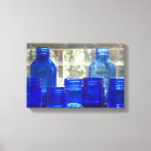 Blauwe Antiek glazen flessen (canvasafdruk) Canvas Afdruk (Voorkant)