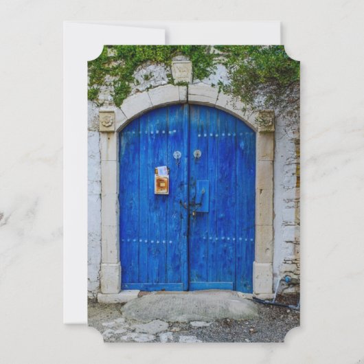 Blauwe Antiek Romantische uitnodigingen voor bruil (Achterkant)