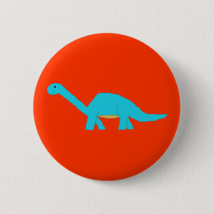 Blauwe apatosaurus ronde button 5,7 cm