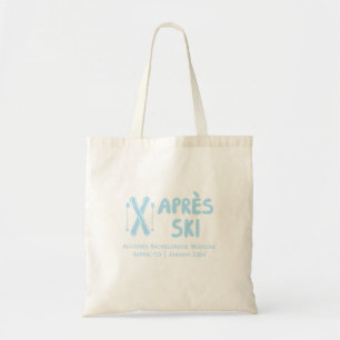 Blauwe Apres Ski Bachelorette Party Boodschappenta Tote Bag