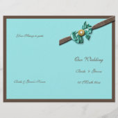 Blauwe aqua bruine gem-buisbloem (Achterkant)