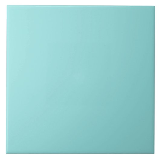 Blauwe Aqua gewone kleur Tegeltje (Voorkant)