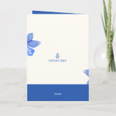 Blauwe aquarel bloem theekop kaart (Achterkant)